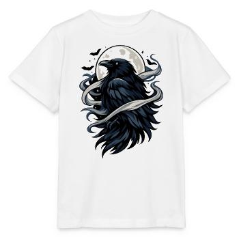 Mondkrähe im Nachtwind - Stanley/Stella Kinder T-Shirt MINI CREATOR  - Weiß - Vorne - Maike (125cm)