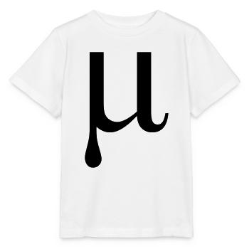 Lettre de l'alphabet grec Mu - T-shirt bio MINI CREATOR Stanley/Stella Enfant - blanc - Devant - Maike (125cm)