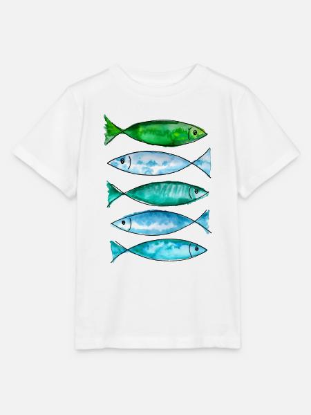 grüner Meeresfisch - Stanley/Stella Kinder T-Shirt MINI CREATOR  - Weiß