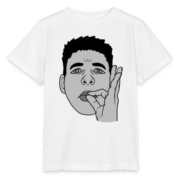 Mouth kiss hand gesture face - Stanley/Stella MINI CREATOR Kids’ T-Shirt - white - Front - Maike (125cm)