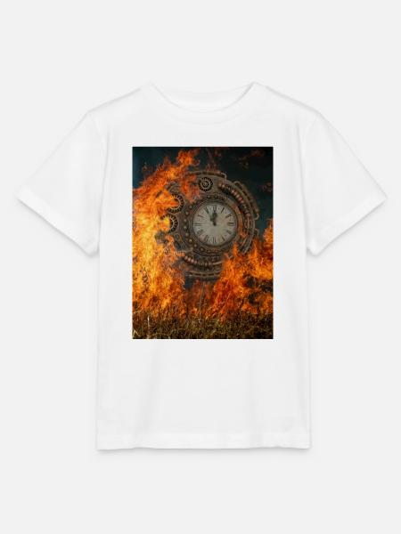 Feurige Uhr. - Stanley/Stella Kinder T-Shirt MINI CREATOR  - Weiß