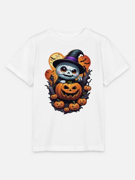 Gespenst mit Kürbis - Stanley/Stella Kinder T-Shirt MINI CREATOR - Weiß