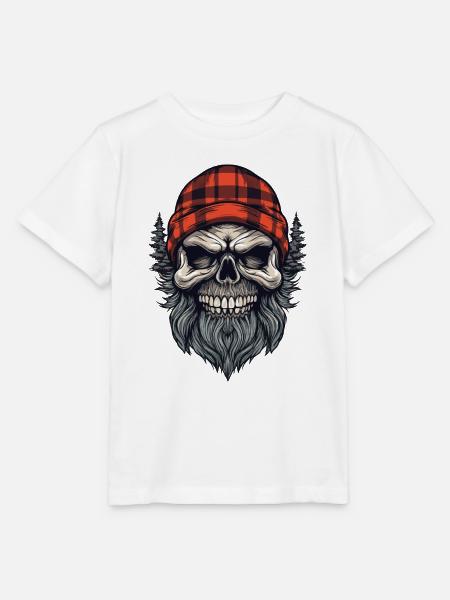 Skull Holzfäller Lumberjack - Stanley/Stella Kinder T-Shirt MINI CREATOR  - Weiß