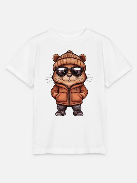 Biber Cool Comic - Stanley/Stella Kinder T-Shirt MINI CREATOR  - Weiß