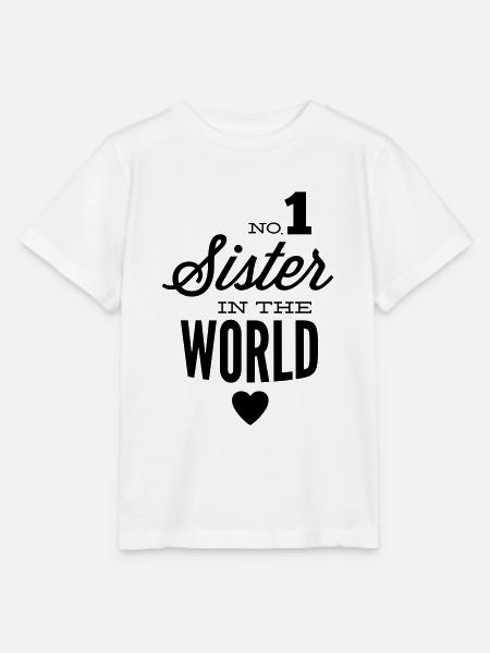 no1 sister of the world - Stanley/Stella MINI CREATOR T-skjorte for barn - hvit
