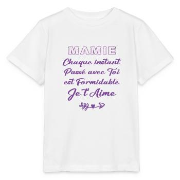 Mamie je t'aime - T-shirt bio MINI CREATOR Stanley/Stella Enfant - blanc - Devant - Maike (125cm)