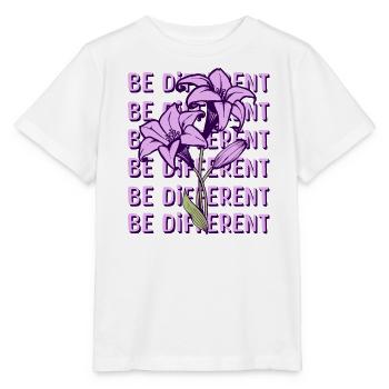 BE DIFFERENT – Purple Lilies Flowers Botanical - Stanley/Stella MINI CREATOR Kids’ T-Shirt - white - Front - Maike (125cm)