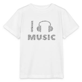 I Love Music _ Conception des écouteurs - T-shirt bio MINI CREATOR Stanley/Stella Enfant - blanc - Devant - Maike (125cm)