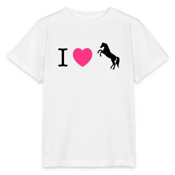 J'aime les chevaux - cheval sauvage - T-shirt bio MINI CREATOR Stanley/Stella Enfant - blanc - Devant - Maike (125cm)