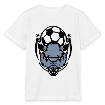 Fußball Fußball-Logo wilden Eber boar3 - Stanley/Stella Kinder T-Shirt MINI CREATOR  - Weiß - Vorne - Maike (125cm)