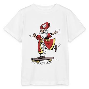 saint on skateboard coloring - Stanley/Stella MINI CREATOR Kids’ T-Shirt - white - Front - Maike (125cm)