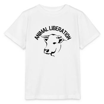 Vache de libération animale - T-shirt bio MINI CREATOR Stanley/Stella Enfant - blanc - Devant - Maike (125cm)