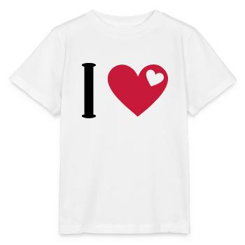 J'aime mon bébé Girlfriend Boyfriend Chat Chien - T-shirt bio MINI CREATOR Stanley/Stella Enfant - blanc - Devant - Maike (125cm)
