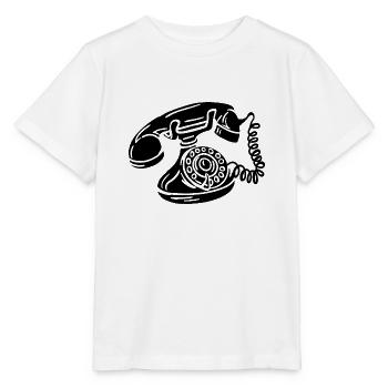 Telefon mit Wähscheibe Retro Oldschool Telefon - Stanley/Stella Kinder T-Shirt MINI CREATOR  - Weiß - Vorne - Maike (125cm)