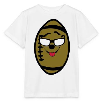 ballon foot americain rugby sourire - T-shirt bio MINI CREATOR Stanley/Stella Enfant - blanc - Devant - Maike (125cm)