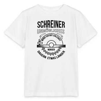 Schreiner Unmögliches wird sofort erledigt - Stanley/Stella Kinder T-Shirt MINI CREATOR  - Weiß - Vorne - Maike (125cm)