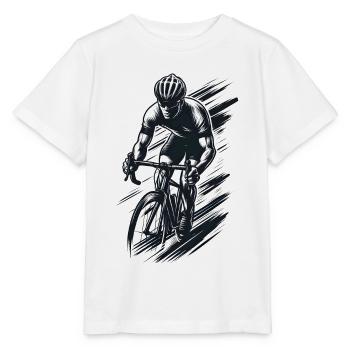 Cycliste, Graphique - T-shirt bio MINI CREATOR Stanley/Stella Enfant - blanc - Devant - Maike (125cm)
