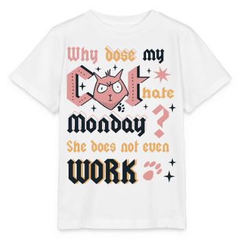 Katzen Montag - Stanley/Stella Kinder T-Shirt MINI CREATOR  - Weiß - Vorne - Maike (125cm)