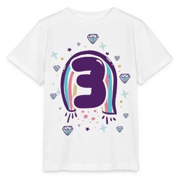 Three Rainbow Gem Emblem - Stanley/Stella MINI CREATOR Kids’ T-Shirt - white - Front - Maike (125cm)