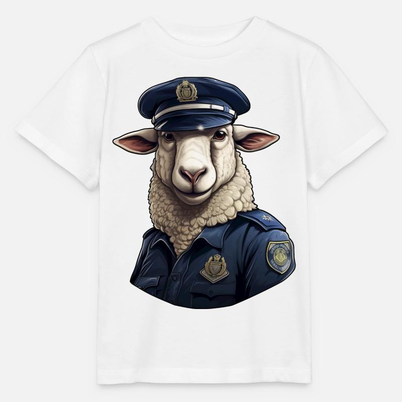 Moutons de la police - T-shirt bio MINI CREATOR Stanley/Stella Enfant - blanc