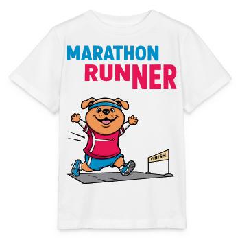 Hunde Marathonläufer - Stanley/Stella Kinder T-Shirt MINI CREATOR  - Weiß - Vorne - Maike (125cm)