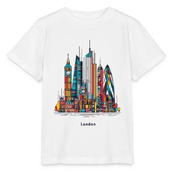 London's colourful skyline - Stanley/Stella MINI CREATOR Kids’ T-Shirt - white - Front - Maike (125cm)
