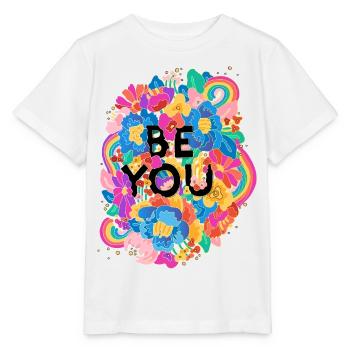 vielfalt bunt CSD blumen hippi You gay LGBTQ+ tran - Stanley/Stella Kinder T-Shirt MINI CREATOR  - Weiß - Vorne - Maike (125cm)
