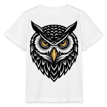 Hibou Chouette Mascotte Logo Sport Gaming - T-shirt bio MINI CREATOR Stanley/Stella Enfant - blanc - Devant - Maike (125cm)