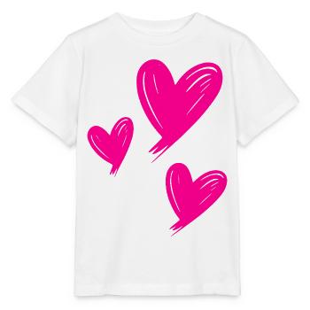 Cœurs Rose - T-shirt bio MINI CREATOR Stanley/Stella Enfant - blanc - Devant - Maike (125cm)