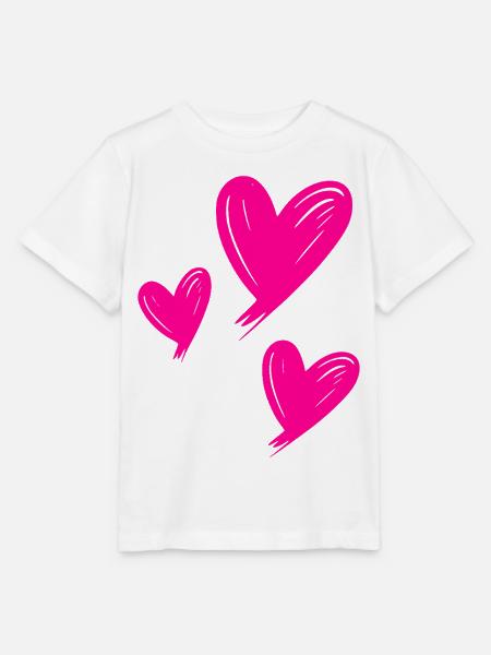 Herzen pink - Stanley/Stella Kinder T-Shirt MINI CREATOR - Weiß