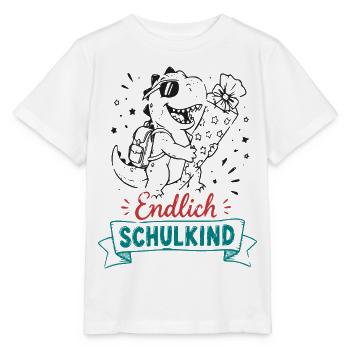 Endlich Schulkind Dino - Stanley/Stella Kinder T-Shirt MINI CREATOR  - Weiß - Vorne - Maike (125cm)