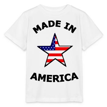 Amerikanische Flaggenstern - Stanley/Stella Kinder T-Shirt MINI CREATOR  - Weiß - Vorne - Maike (125cm)
