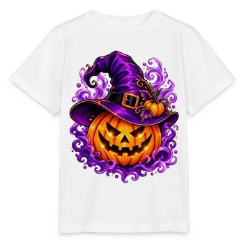 Halloween-Zauberhut Kürbis - Stanley/Stella Kinder T-Shirt MINI CREATOR  - Weiß - Vorne - Maike (125cm)
