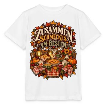 Gutes Essen, liebe Menschen - Stanley/Stella Kinder T-Shirt MINI CREATOR  - Weiß - Vorne - Maike (125cm)