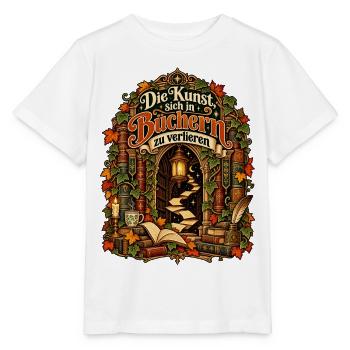 Die Kunst, sich in Büchern zu verlieren - Stanley/Stella Kinder T-Shirt MINI CREATOR  - Weiß - Vorne - Maike (125cm)