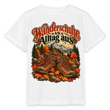 Wanderschuhe an, Alltag aus - Stanley/Stella Kinder T-Shirt MINI CREATOR  - Weiß - Vorne - Maike (125cm)