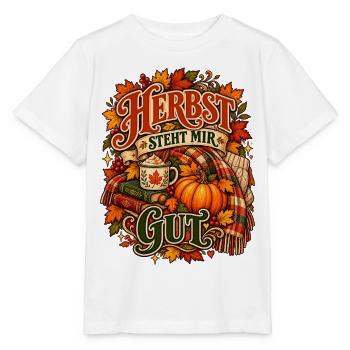 Herbst steht mir gut - Stanley/Stella Kinder T-Shirt MINI CREATOR  - Weiß - Vorne - Maike (125cm)