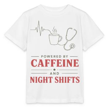 Kaffee und Nachtschicht Motiv - Stanley/Stella Kinder T-Shirt MINI CREATOR  - Weiß - Vorne - Maike (125cm)