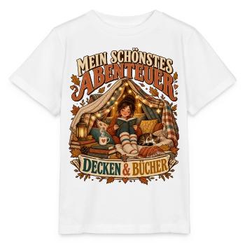Mein schönstes Abenteuer – Decken & Bücher - Stanley/Stella Kinder T-Shirt MINI CREATOR  - Weiß - Vorne - Maike (125cm)