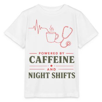 KaffeeKraft Nachtschicht - Stanley/Stella Kinder T-Shirt MINI CREATOR  - Weiß - Vorne - Maike (125cm)