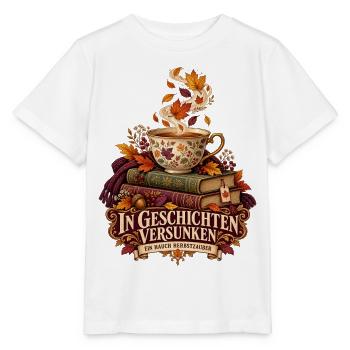 In Geschichten versunken - Stanley/Stella Kinder T-Shirt MINI CREATOR  - Weiß - Vorne - Maike (125cm)