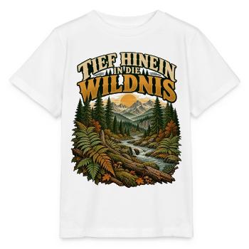 Tief hinein in die Wildnis - Stanley/Stella Kinder T-Shirt MINI CREATOR  - Weiß - Vorne - Maike (125cm)