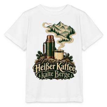Heißer Kaffee, kalte Berge - Stanley/Stella Kinder T-Shirt MINI CREATOR  - Weiß - Vorne - Maike (125cm)