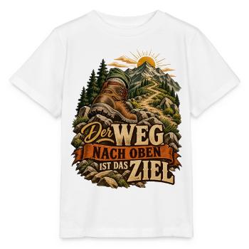 Der Weg nach oben ist das Ziel - Stanley/Stella Kinder T-Shirt MINI CREATOR  - Weiß - Vorne - Maike (125cm)