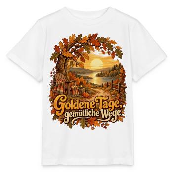 Goldene Tage, gemütliche Wege - Stanley/Stella Kinder T-Shirt MINI CREATOR  - Weiß - Vorne - Maike (125cm)