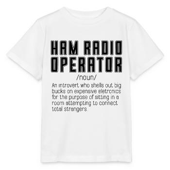 Opérateur radio amateur Une tour radio introvertie de l’OMS - T-shirt bio MINI CREATOR Stanley/Stella Enfant - blanc - Devant - Maike (125cm)