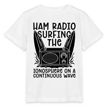 Amateur Radio Surfing L’opérateur d’antenne de l’ionosphère - T-shirt bio MINI CREATOR Stanley/Stella Enfant - blanc - Devant - Maike (125cm)