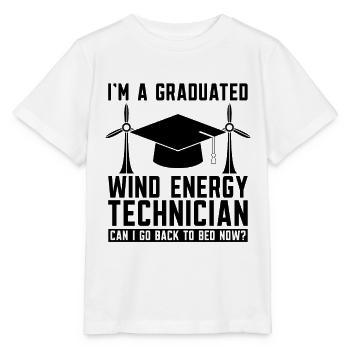 I'm A Graduated Wind Renewable Turbine Technician - Stanley/Stella Kinder T-Shirt MINI CREATOR  - Weiß - Vorne - Maike (125cm)