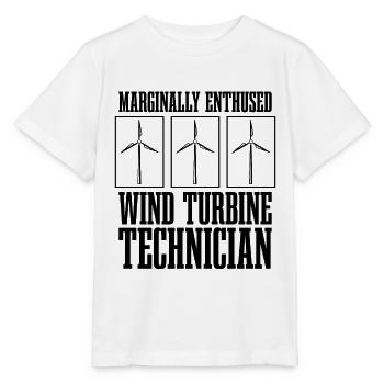 Marginally Enthused Wind Energy Turbine Technician - Stanley/Stella Kinder T-Shirt MINI CREATOR  - Weiß - Vorne - Maike (125cm)