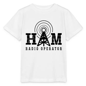 L’opérateur radio amateur La communication aime la tour radio - T-shirt bio MINI CREATOR Stanley/Stella Enfant - blanc - Devant - Maike (125cm)